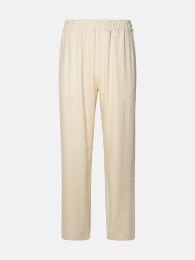 Shop Gcds Ivory Linen Blend Trousers