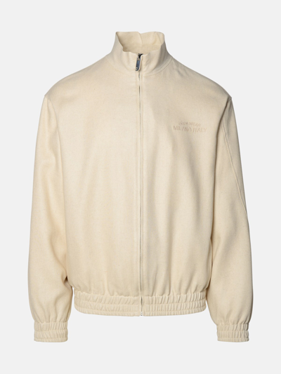 Shop Gcds Ivory Linen Blend Jacket