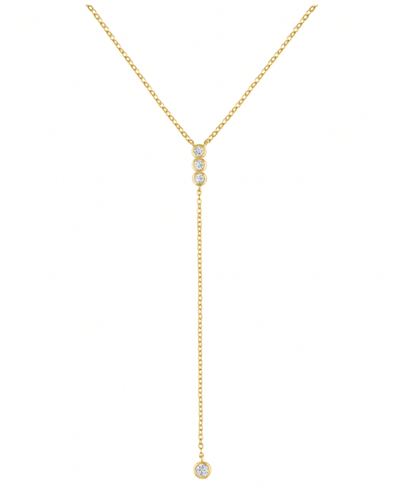 Shop Ben Oni Gold-tone Cubic Zirconia Bezel Lariat Necklace