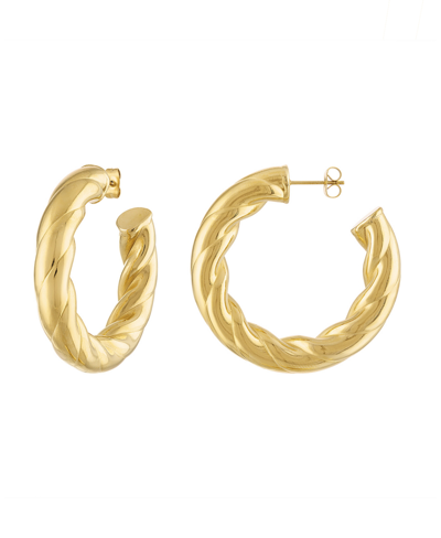 Shop Ben Oni Gold-tone Chunky Twist Non-tarnish Hoop Earrings, 1.75"