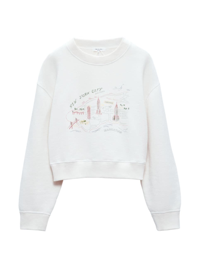 Shop Rag & Bone Women's Vintage Terry Nyc Tourist Sweatshirt In Off White