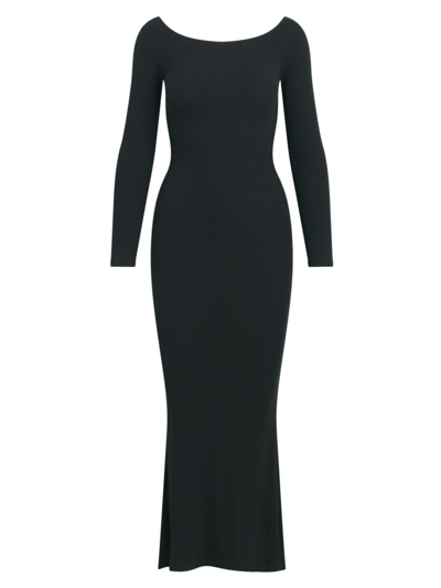 Shop Favorite Daughter Women's The Sara Off-the-shoulder Midi-dress In Black
