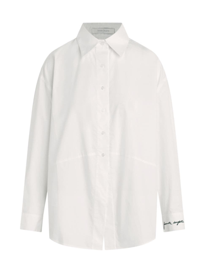 Shop Favorite Daughter Women's The Door's Always Open Cotton Logo Shirt In White