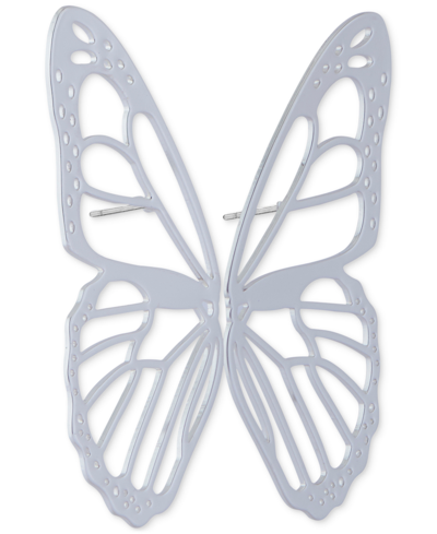 Shop Lucky Brand Silver-tone Butterfly Wing Earrings