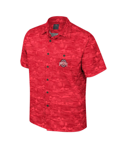Colosseum Scarlet Ohio State Buckeyes Ozark Button-up Shirt In Scarlet