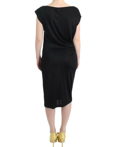 Shop Costume National Elegant Black Knee-length Viscose Women's Dress