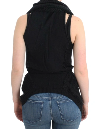 Shop Costume National Chic Sleeveless Knitted Vest Women's Cardigan In Black
