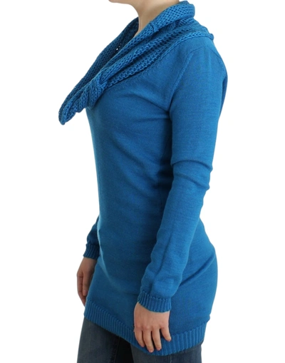Shop Costume National Chic Blue Scoop Neck Knit Women's Sweater