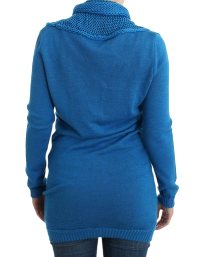 Shop Costume National Chic Blue Scoop Neck Knit Women's Sweater