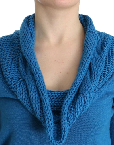 Costume National C'n'c   Knitted Scoop Neck Sweater In Blue