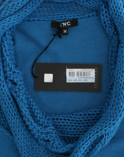Costume National C'n'c   Knitted Scoop Neck Sweater In Blue