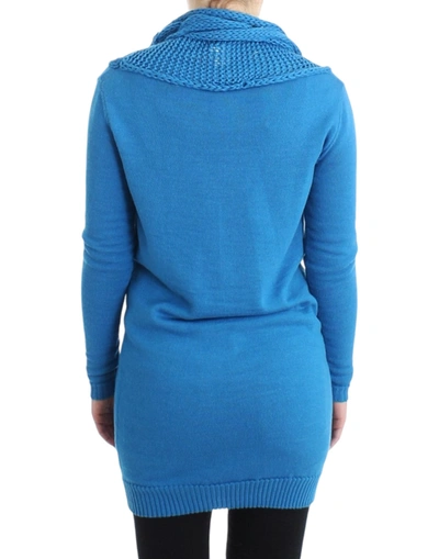 Shop Costume National Cozy Scoop Neck Blue Knit Women's Sweater
