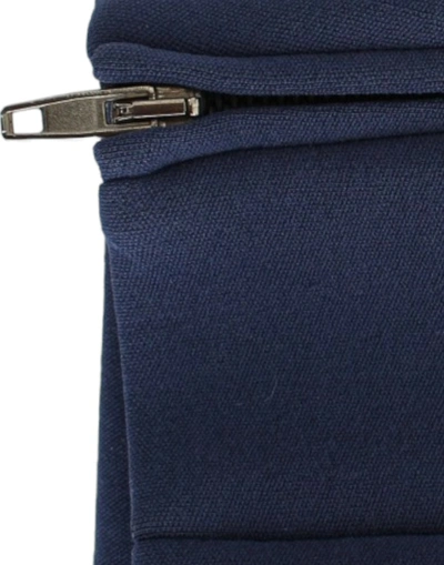 Costume National Blue Nylon Mini Skirt In Blue