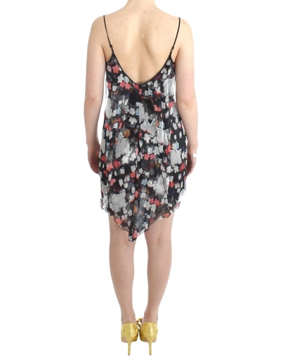 Costume National Multicolor Silk Floral Mini Dress In Multicolor