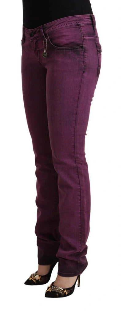Costume National Purple Cotton Stretch Slim Fit Denim Jeans In Purple