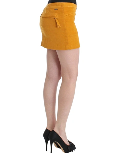 Costume National Chic Yellow Corduroy Mini Skirt In Yellow