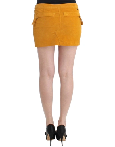Shop Costume National Chic Yellow Corduroy Mini Women's Skirt