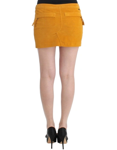 Costume National Chic Yellow Corduroy Mini Skirt In Yellow