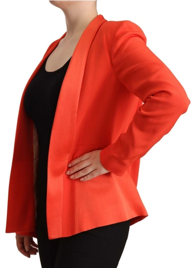 Cote Co|te Orange Long Sleeves Acetate Blazer Pocket Overcoat Women's Jacket In Orange