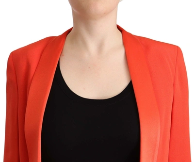 Cote Co|te Orange Long Sleeves Acetate Blazer Pocket Overcoat Women's Jacket In Orange