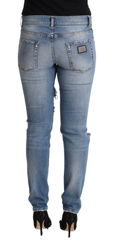 Shop Dolce & Gabbana Chic Distressed Denim Skinny Women's Jeans In Blue