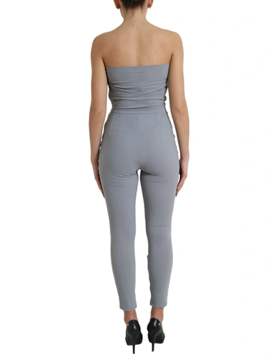 Shop Dolce & Gabbana Chic Strapless Bodycon Jumpsuit Women's Dress In Gray