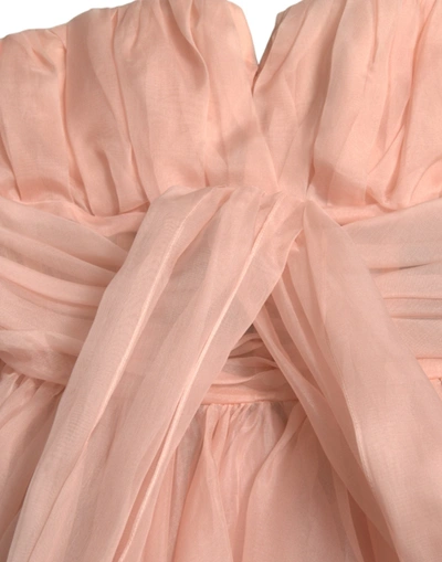 Shop Dolce & Gabbana Elegant Silk Chiffon Halter Midi Women's Dress In Pink