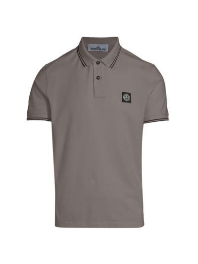 Shop Stone Island Men's Core Classic Cotton-blend Polo Shirt In Dove Grey