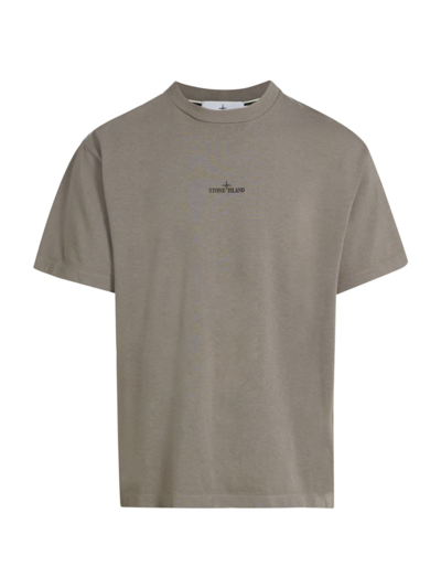 Shop Stone Island Men's Camo One Cotton T-shirt In Dove Grey