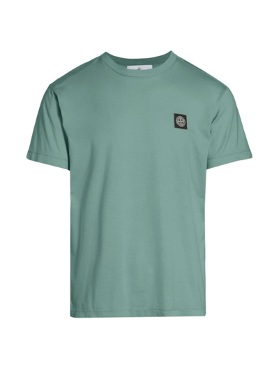 Shop Stone Island Men's Cotton Crewneck T-shirt In Light Green