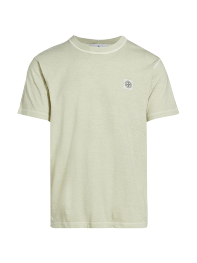 Shop Stone Island Men's Logo Cotton T-shirt In Natural Beige