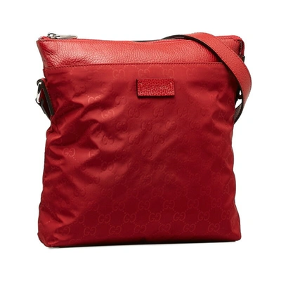 Shop Gucci Gg Marmont Red Canvas Shoulder Bag ()
