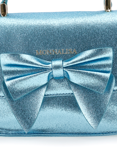 Monnalisa Glitter Handbag In Light Blue