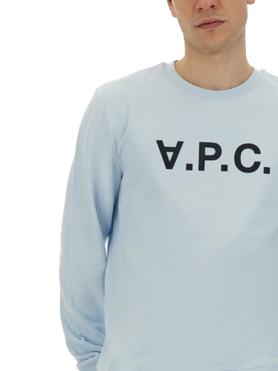 Shop Apc A.p.c. Sweatshirt With Logo In Azure