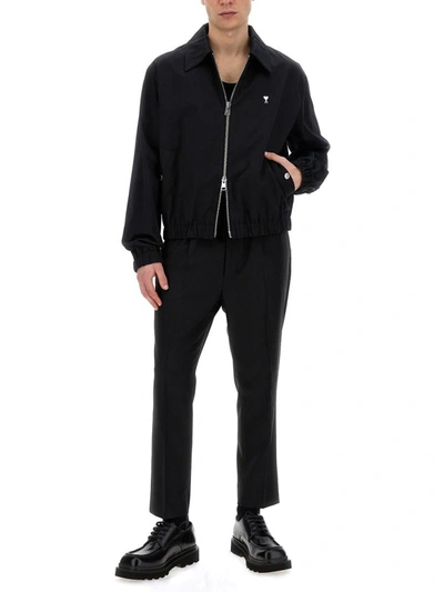 Shop Ami Alexandre Mattiussi Ami Paris Jacket With Zip In Black