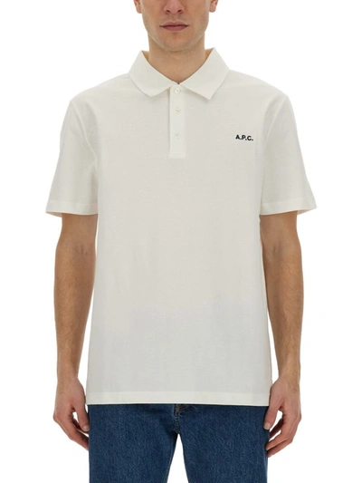 Shop Apc A.p.c. Polo With Logo In White