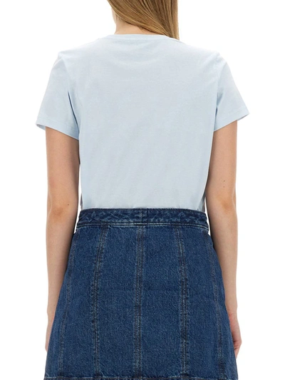 Apc Logo Graphic Short Sleeve T-shirt In Azure