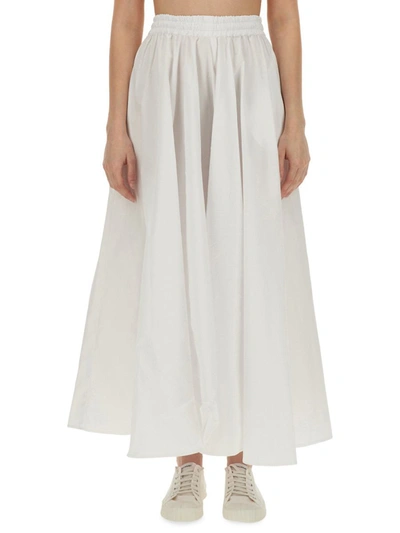 Shop Aspesi Long Full Skirt In White