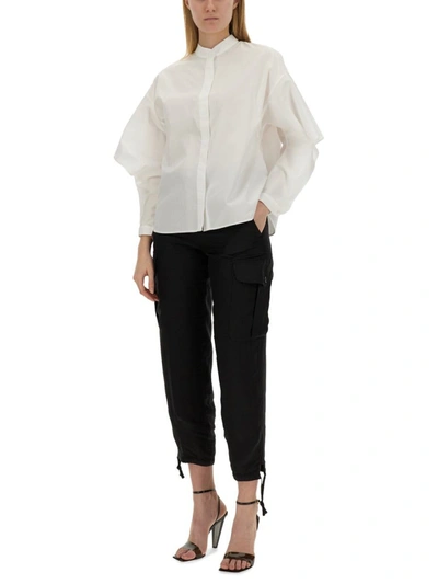 Shop Aspesi Shirt With Mandarin Collar In White