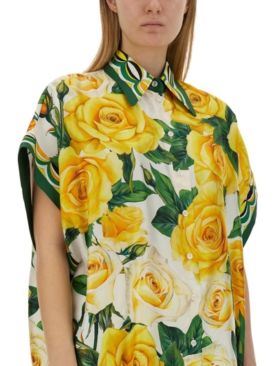Shop Dolce & Gabbana Flower Print Shirt In Multicolour