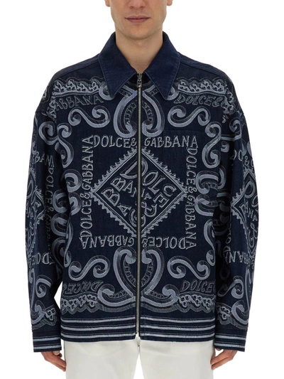 Shop Dolce & Gabbana Navy Print Cardigan In Multicolour