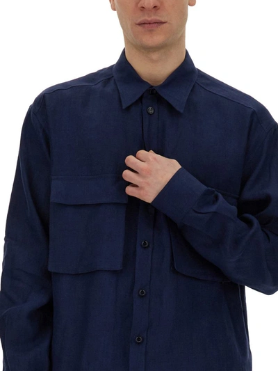 Shop Dolce & Gabbana Shirt With Pockets In Blue