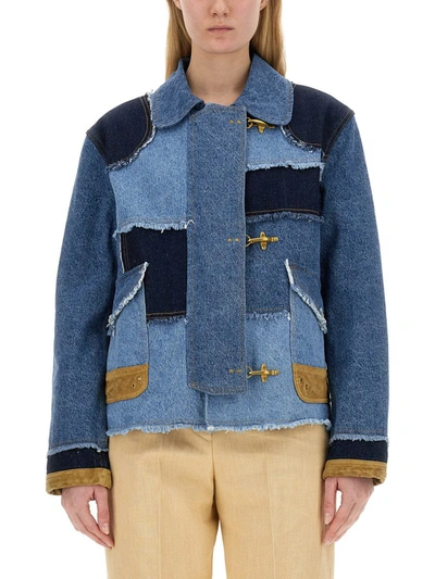 Fay Patchwork-design Denim Jacket In Denim