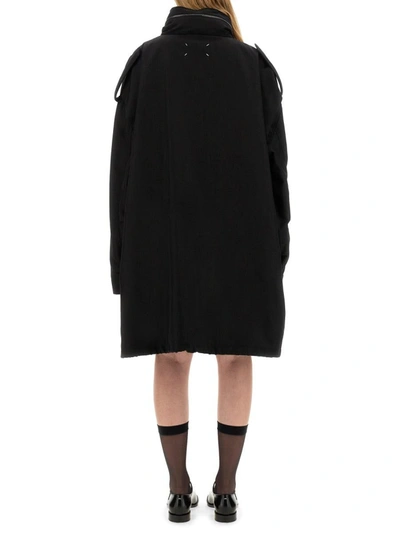 Maison Margiela Womens Black High-neck Oversized Woven Trench Coat In Black