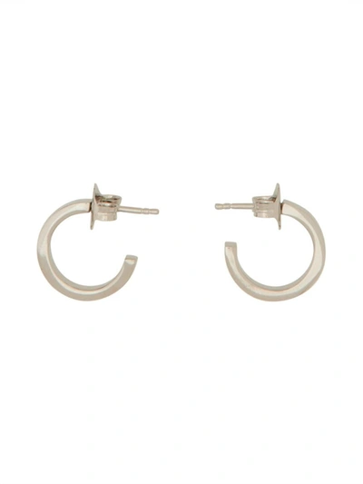 Shop Mm6 Maison Margiela Numeric Signature Hoop Earrings In Silver