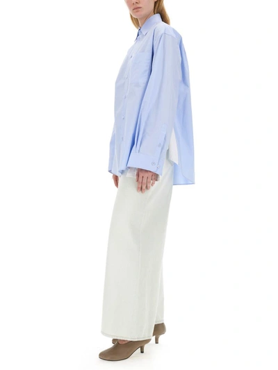 Shop Mm6 Maison Margiela Shirt With Wide Sleeve In Azure