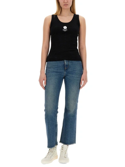 Shop Kenzo Tops With Logo In Black