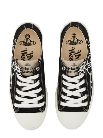 Shop Vivienne Westwood Low Sneaker With Orb Logo In Black