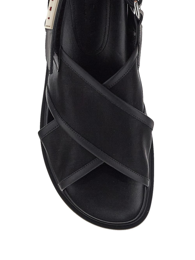 Shop Marni Fussbet Criss Cross Sandals In Black