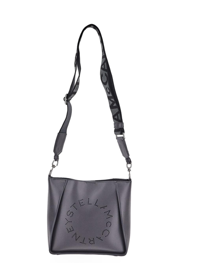Shop Stella Mccartney Logo Shoulder Bag In Grey